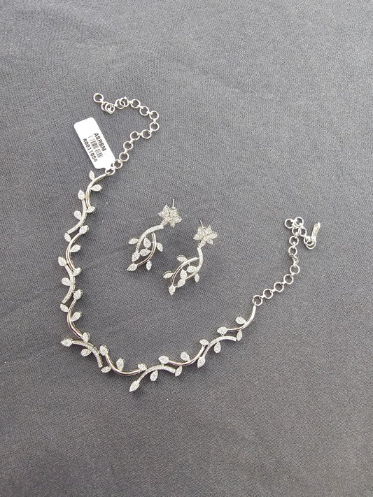 Floral Vine AD Necklace Set