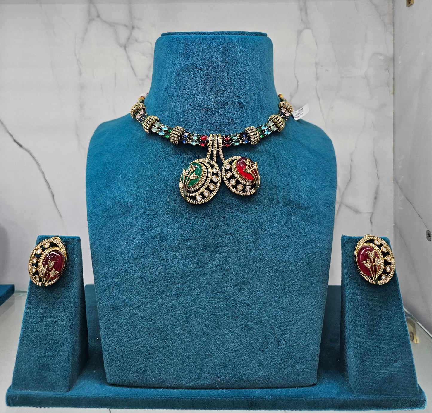 Two heart Necklace Set