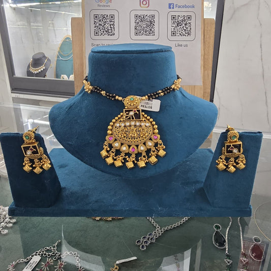 Royal Mangalsutra Temple Pendant Set