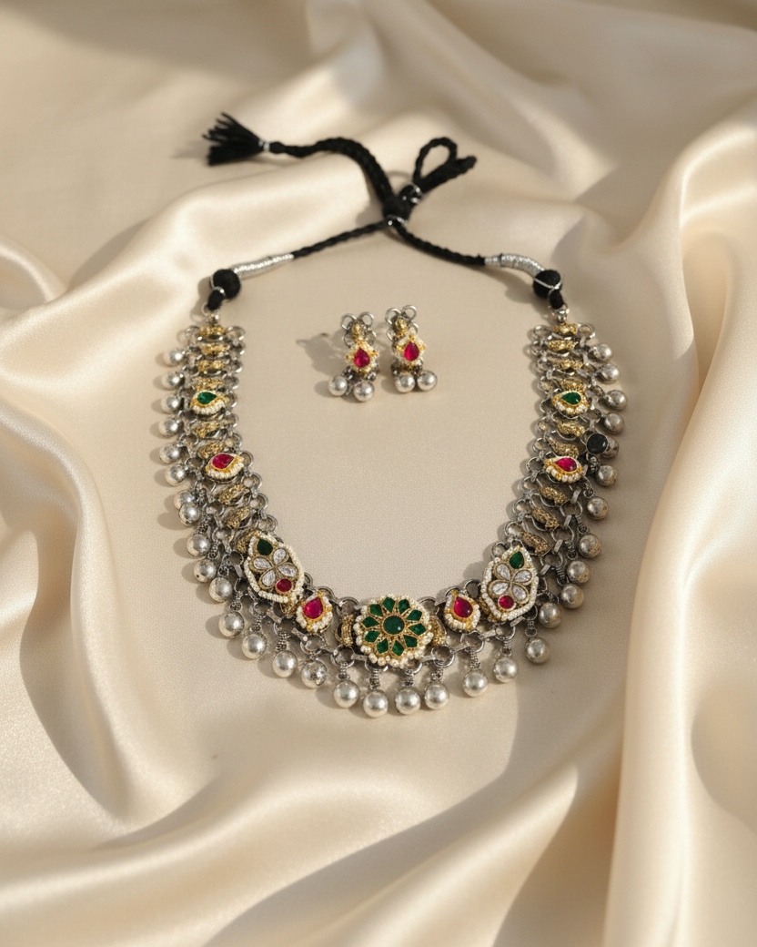 Oxidised Navratri Necklace for Garba