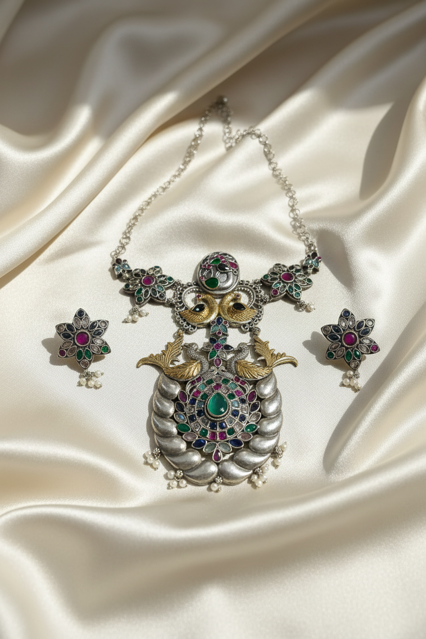 Oxidised Navratri Necklace for Garba