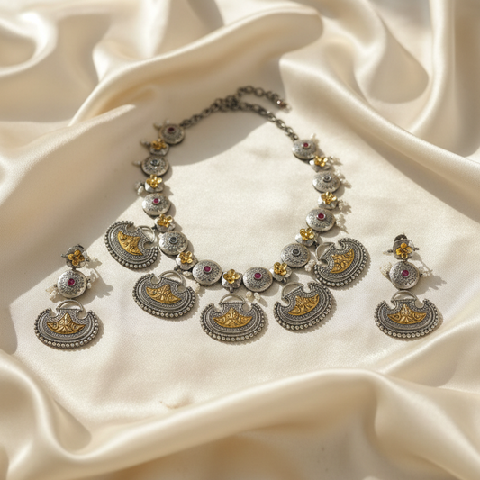 Oxidised Navratri Necklace for Garba