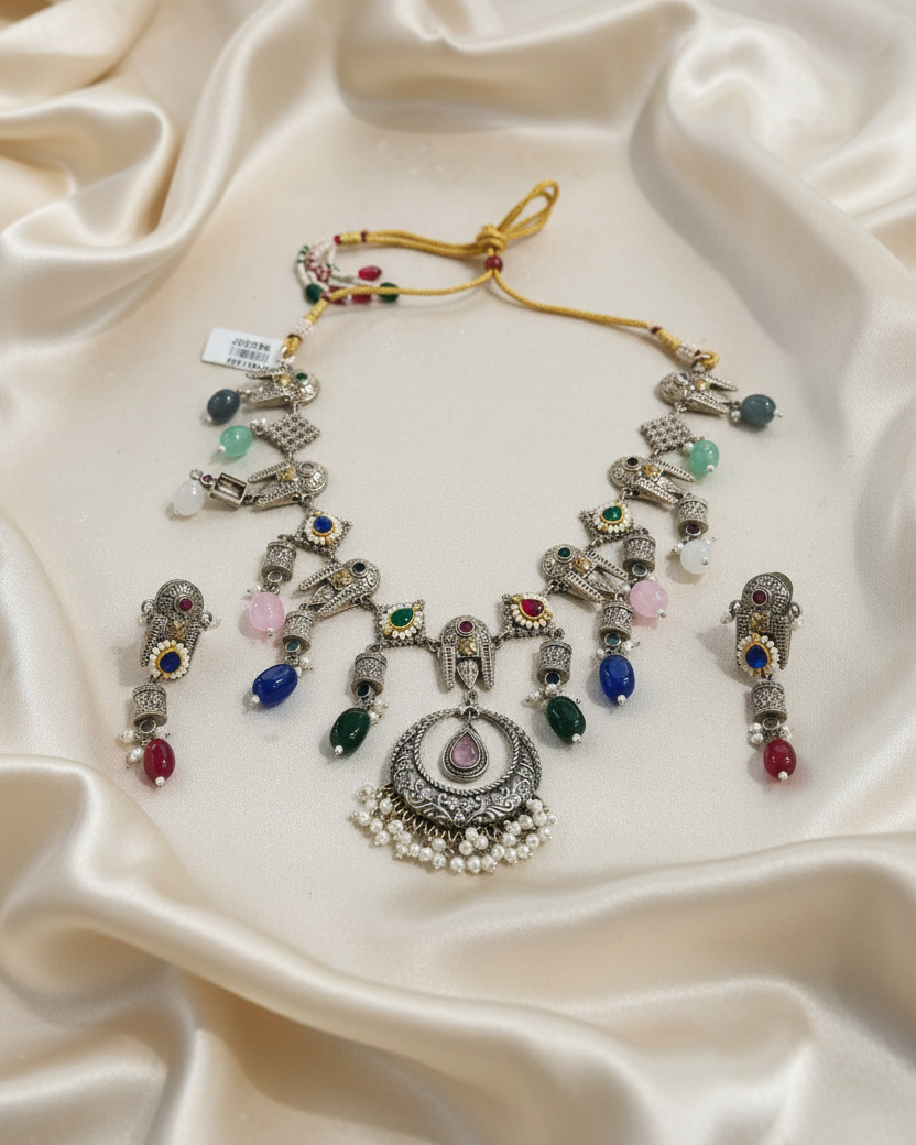 Oxidised Navratri Necklace for Garba