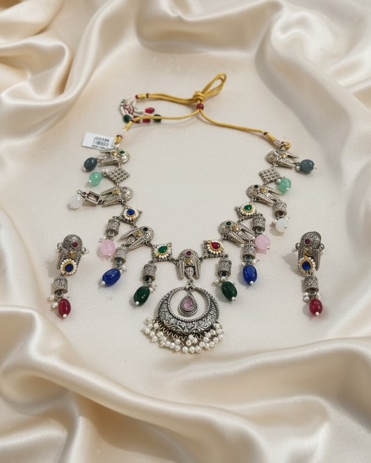 Oxidised Navratri Necklace for Garba