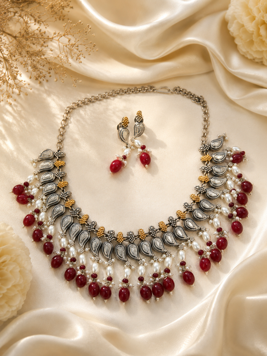 Oxidised Navratri Necklace for Garba