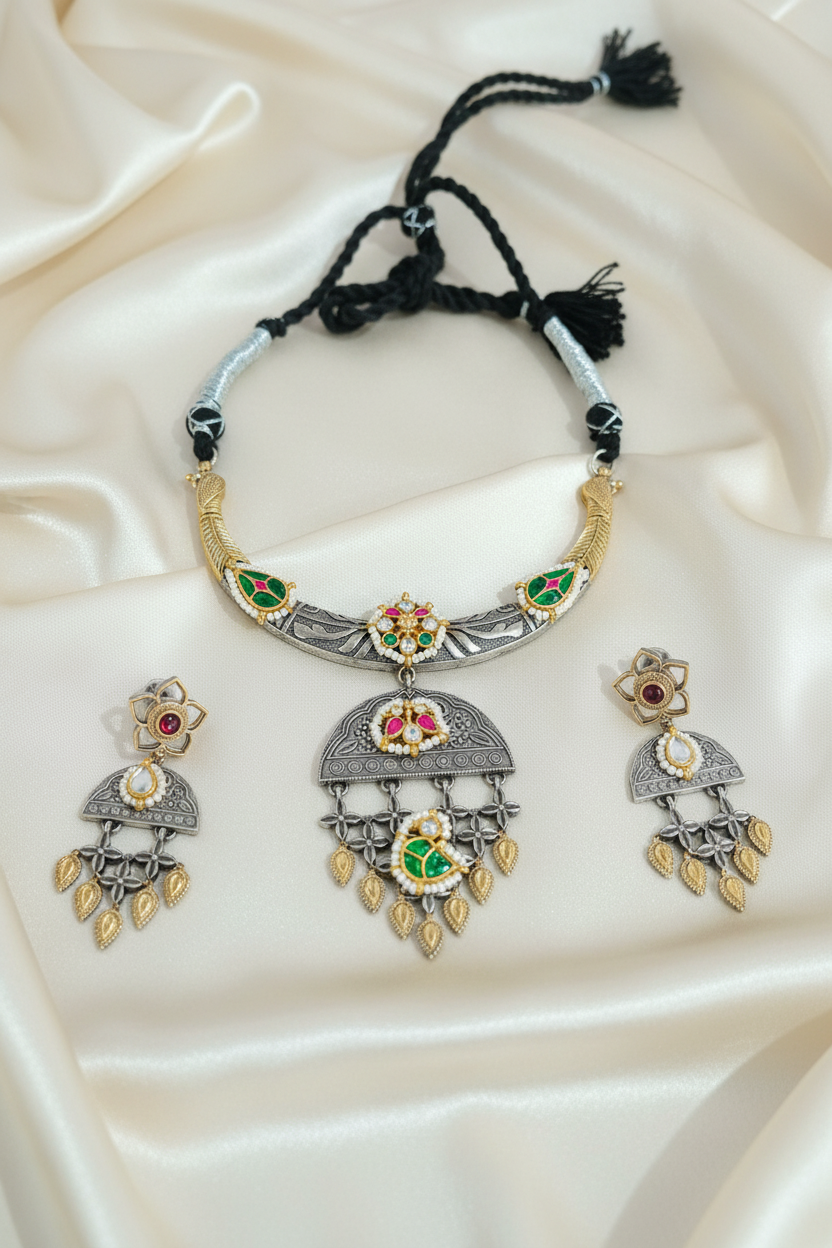 Oxidised Navratri Necklace for Garba