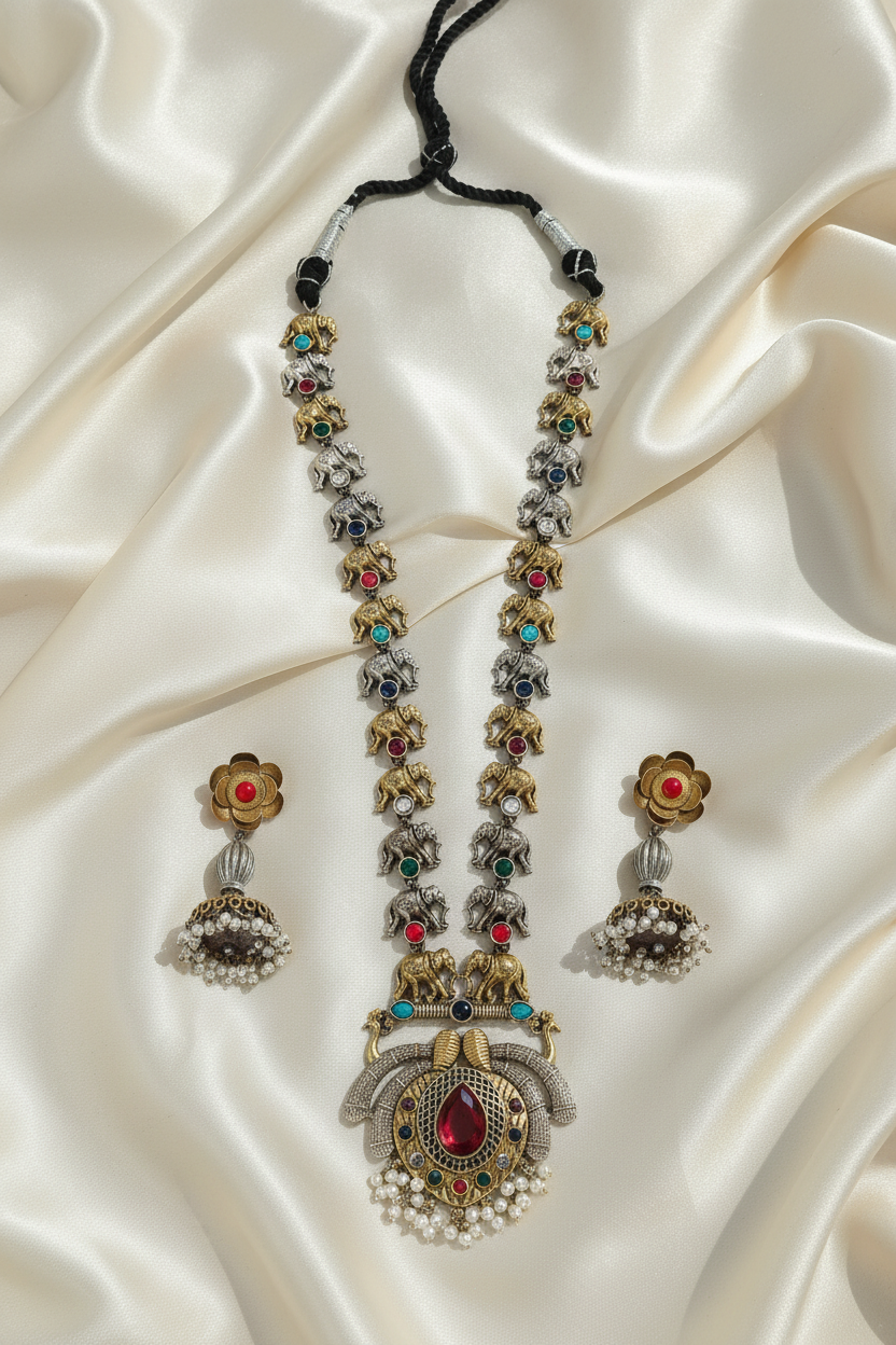 Oxidised Navratri Necklace for Garba