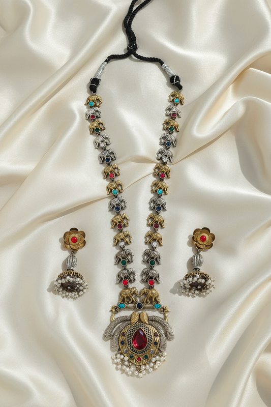 Oxidised Navratri Necklace for Garba