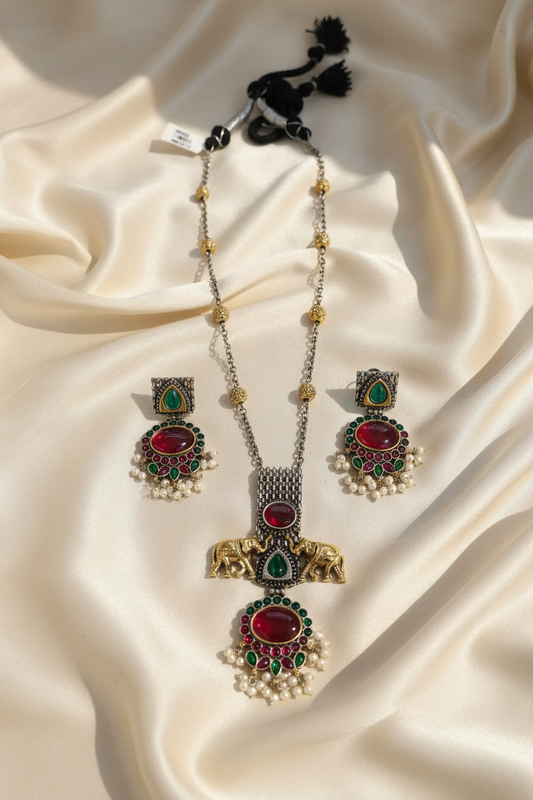 Oxidised Navratri Necklace for Garba