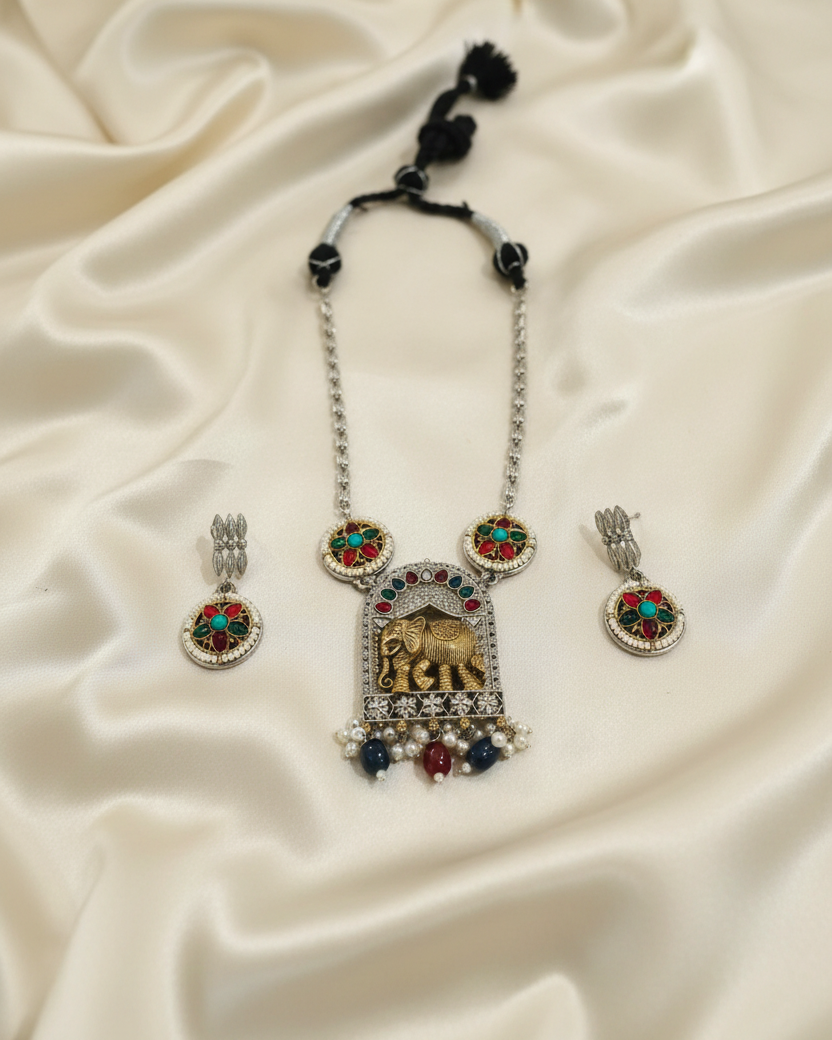 Oxidised Navratri Necklace for Garba