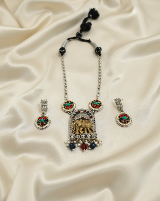 Oxidised Navratri Necklace for Garba