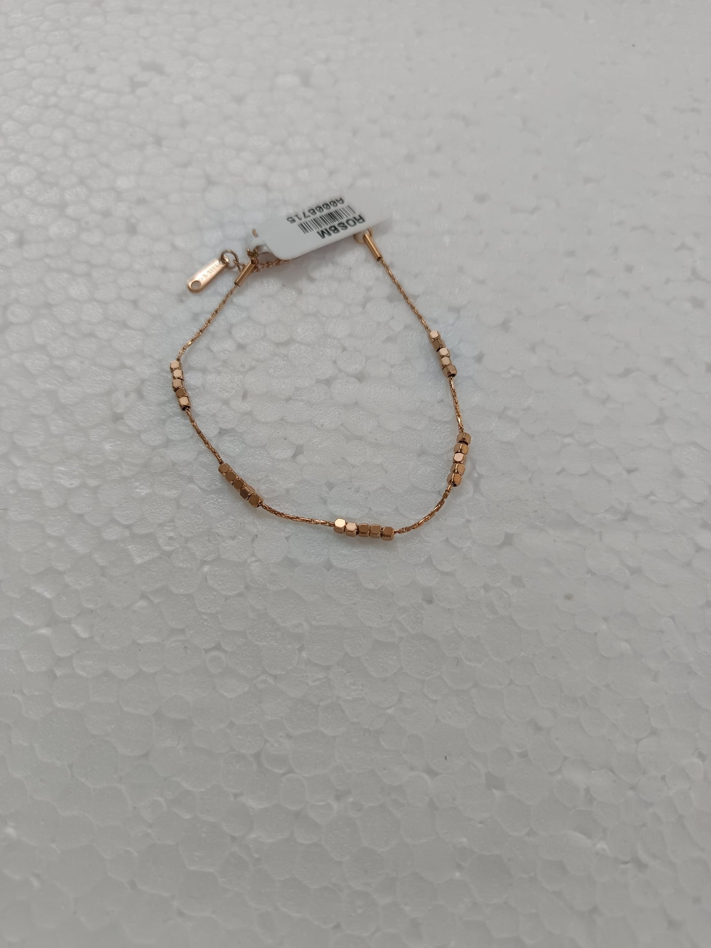 Rose Gold-Tone SS Chain Bracelet with SS Crystal Accents