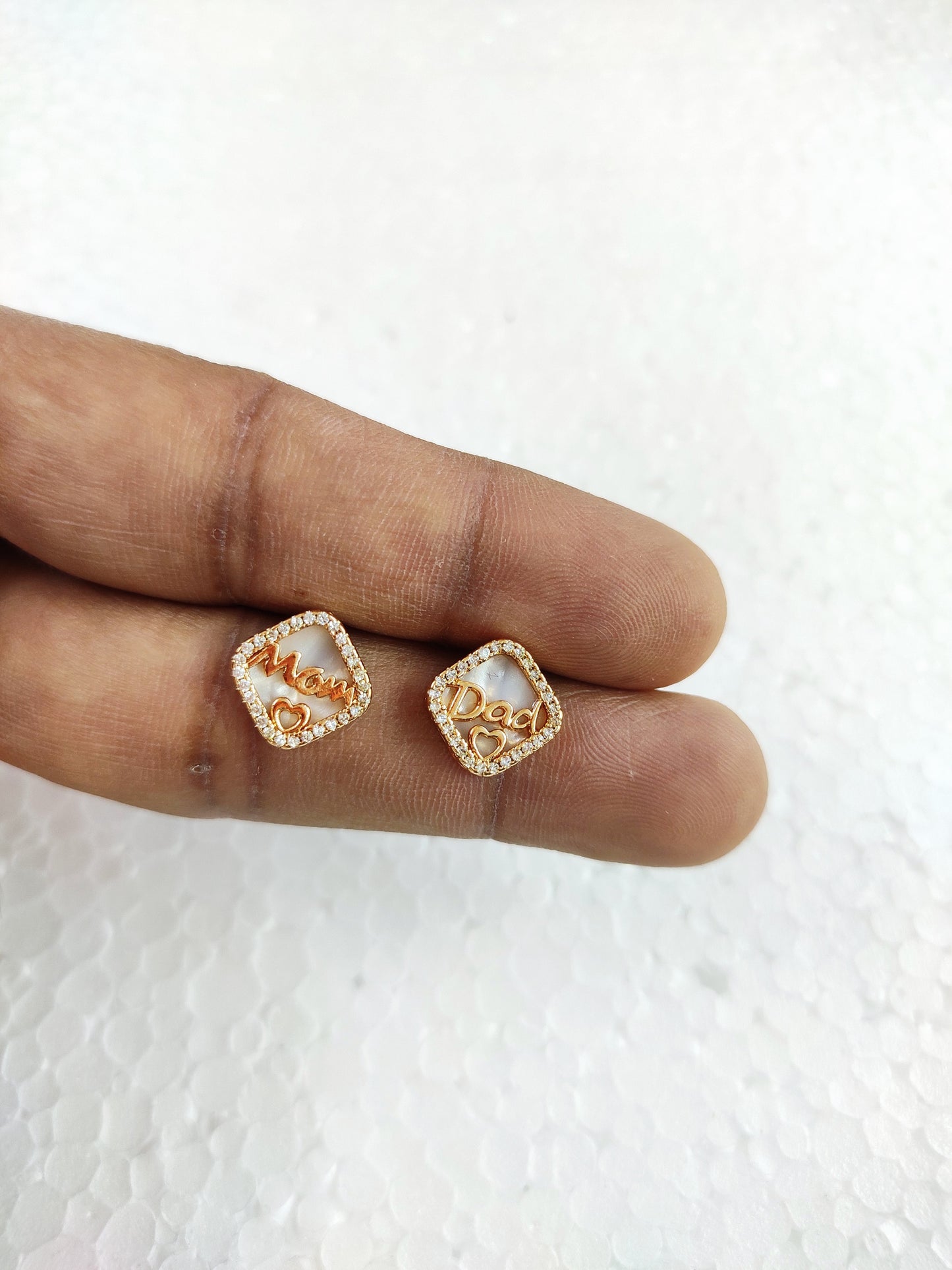 Mom and dad earring tops