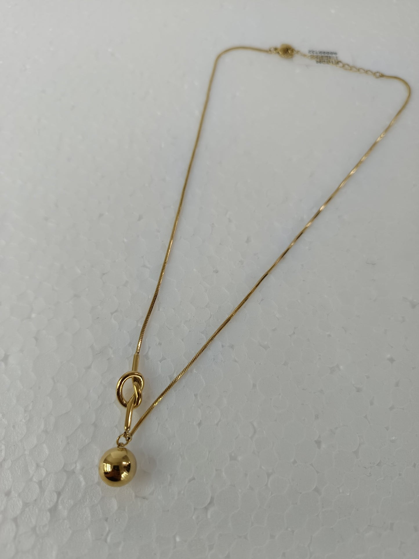 Minimal Gold Toggle Ball Pendant Necklace | Stainless Steel with Glossy Finish