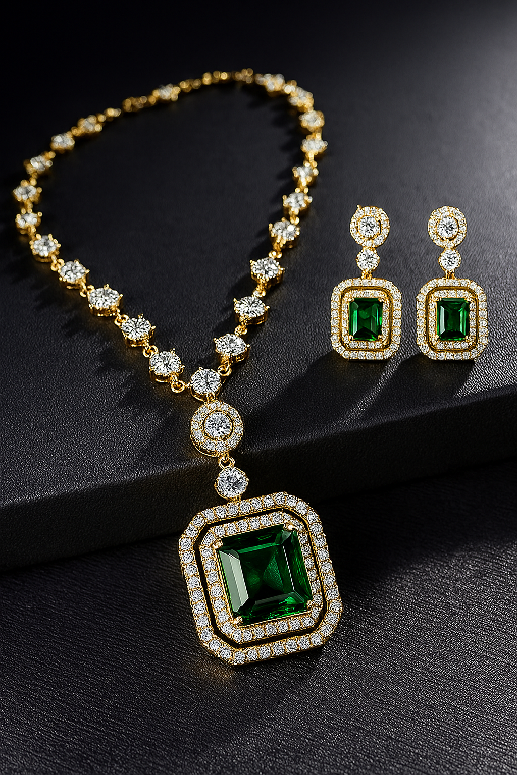 Emerald Radiance AD Necklace Set