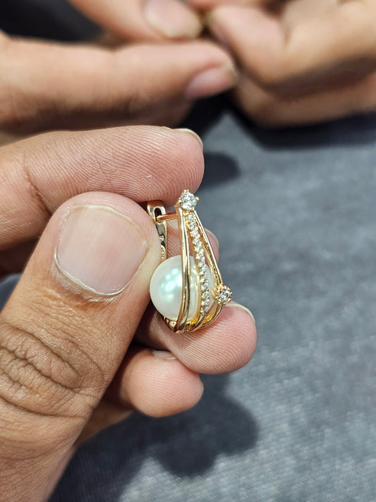 Aurora Pearl Cage Drop Earrings