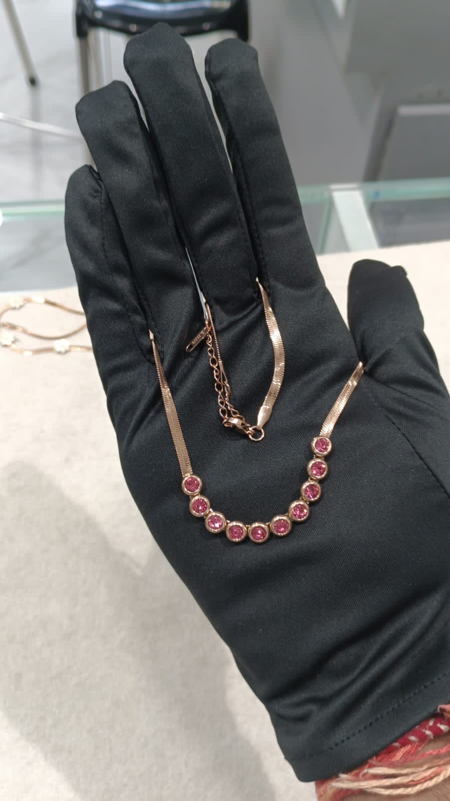 Pink Stone Delicate Chain