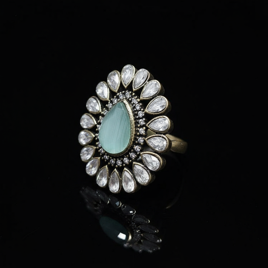 Royal Kundan Halo Ring