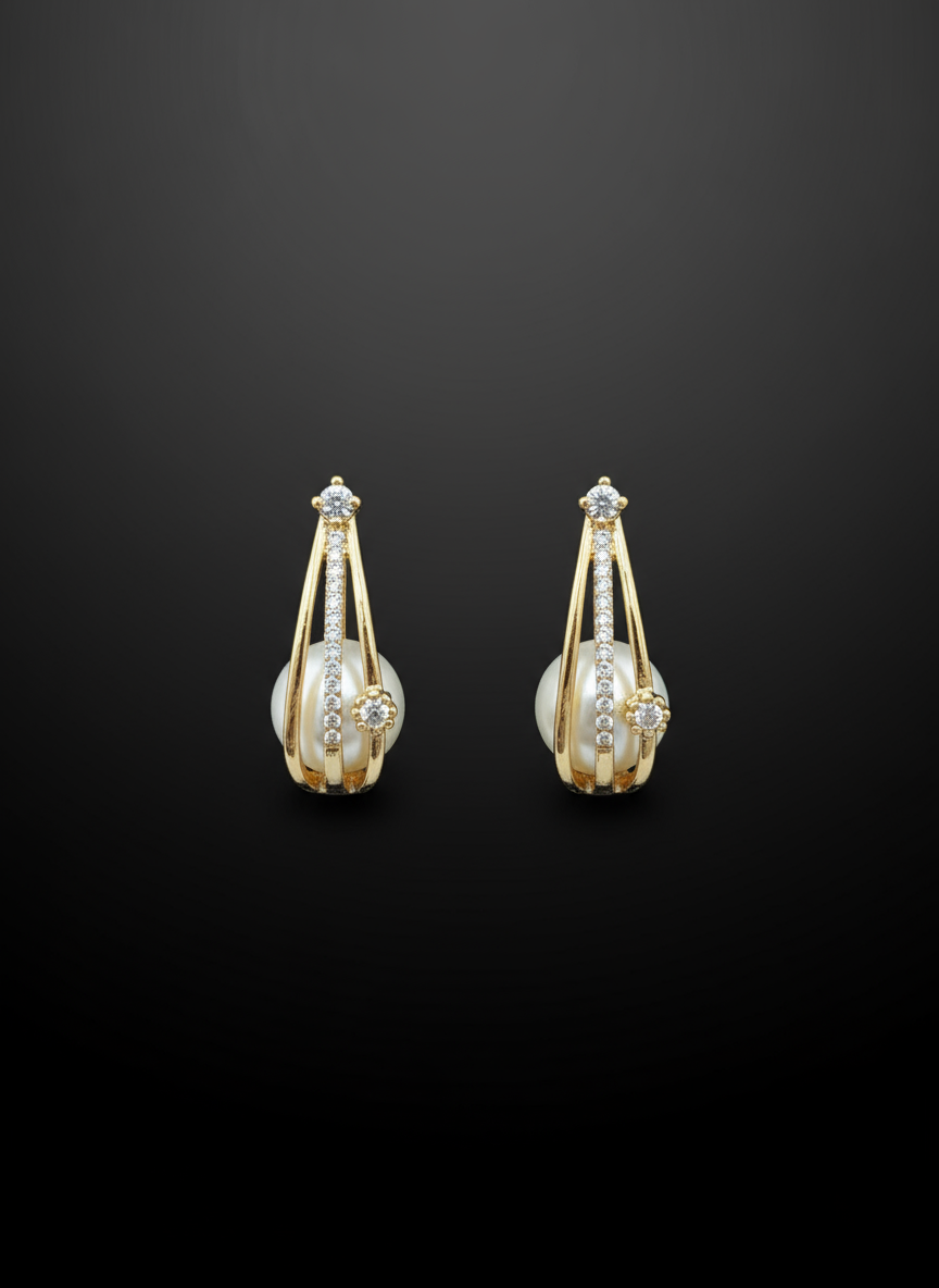 Aurora Pearl Cage Drop Earrings