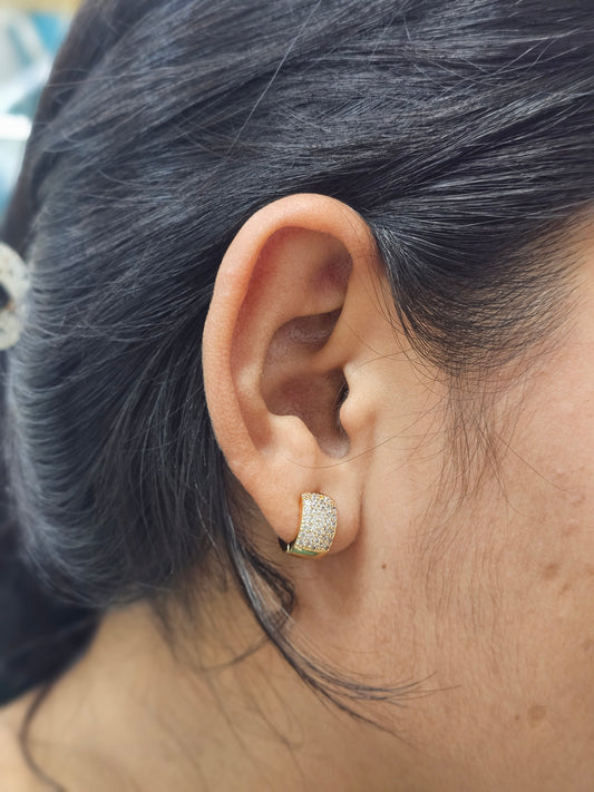 Regal Pave Huggie Hoops