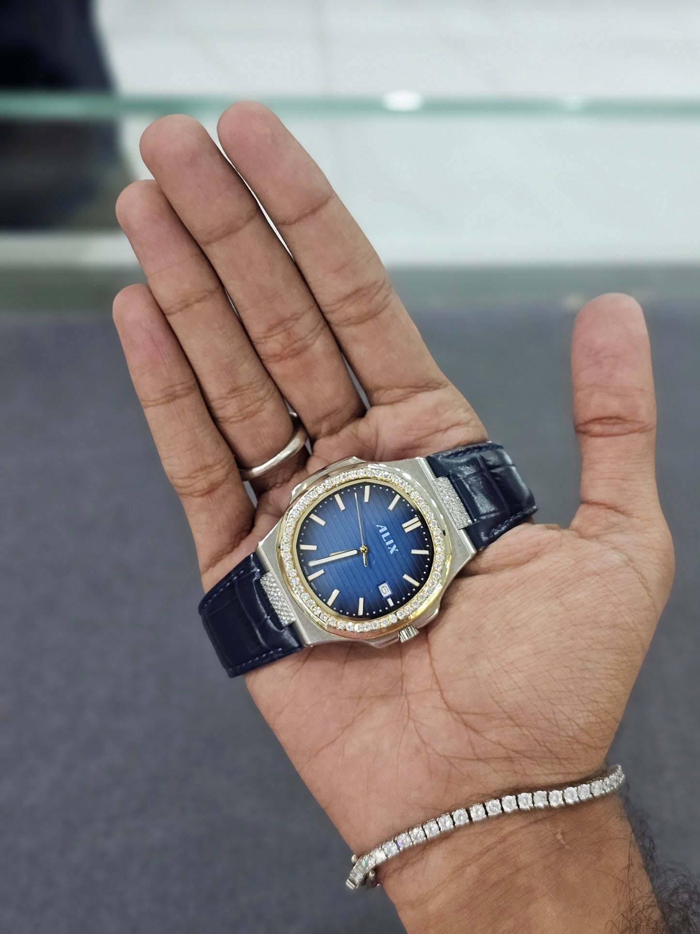 ALIX Moissanite Blue Royale Crystal Watch