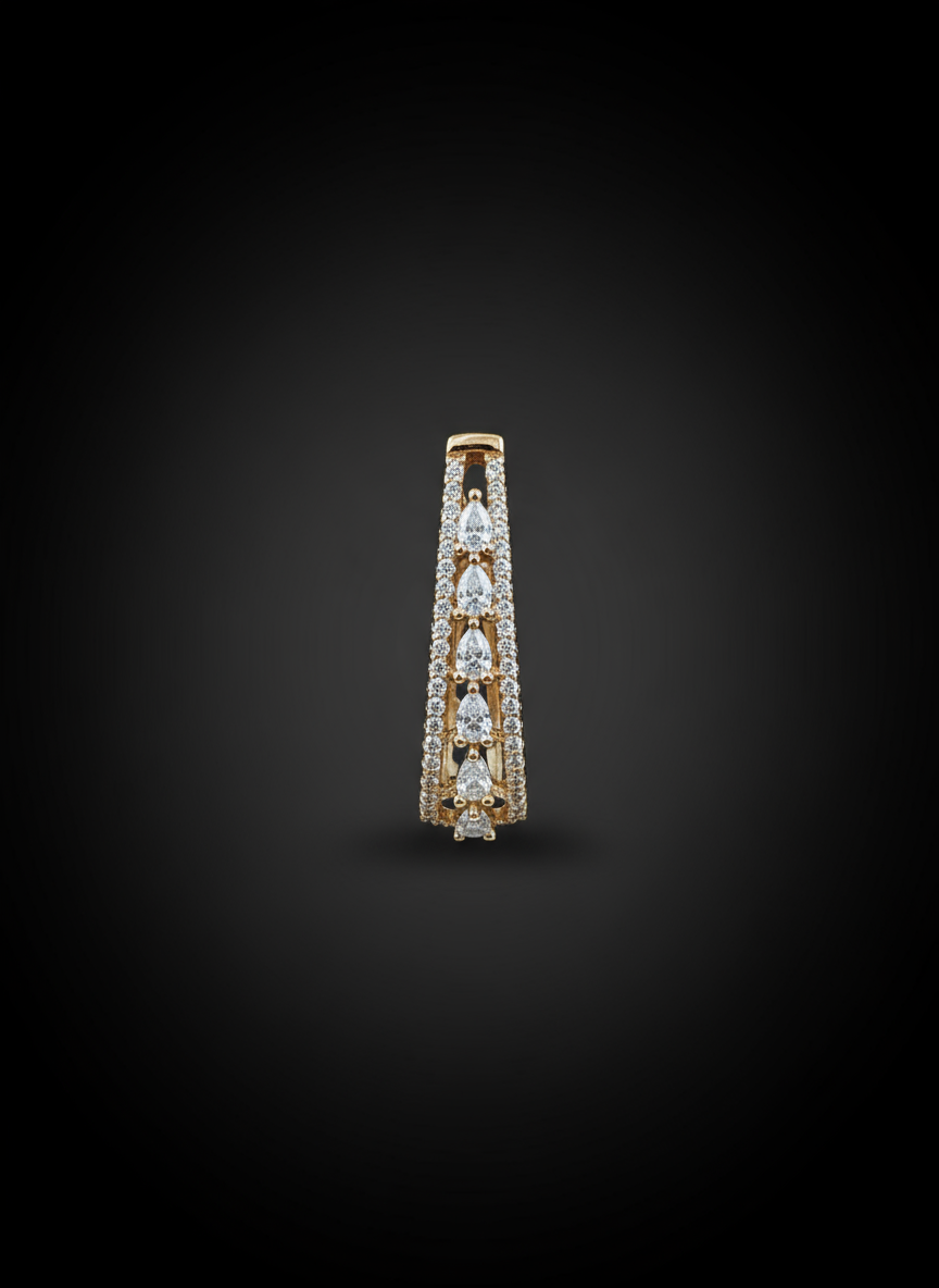 Radiant Taper CZ Hoop Earring