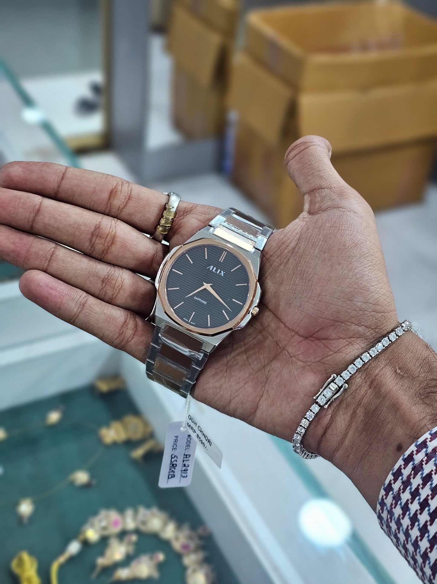 Alix - Men Premium Rose gold & silver Al2913