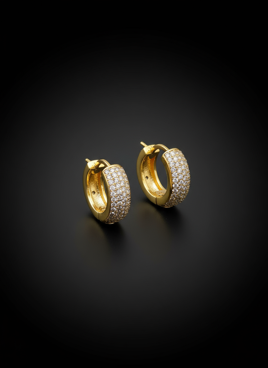 Regal Pave Huggie Hoops
