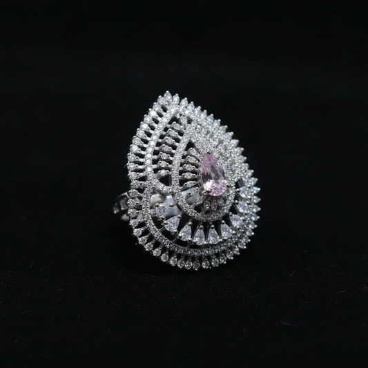 Crystal Sheen Pear Ring