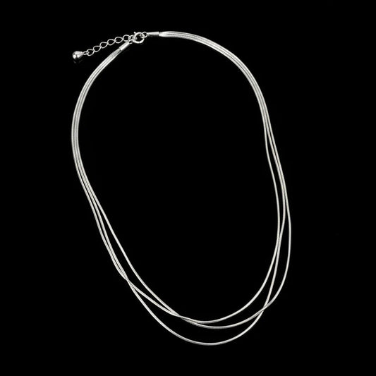 Sleek Layered Snake Chain – Silver