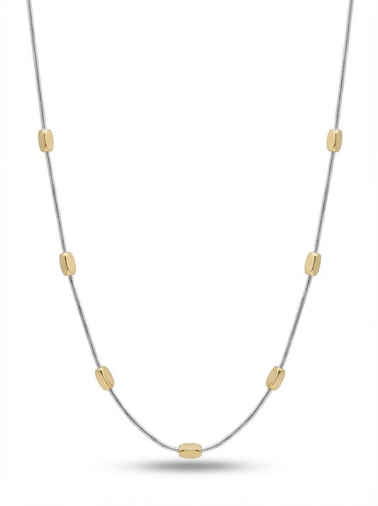 Two Tone Rose Gold and White Metal Silver Gold Chain