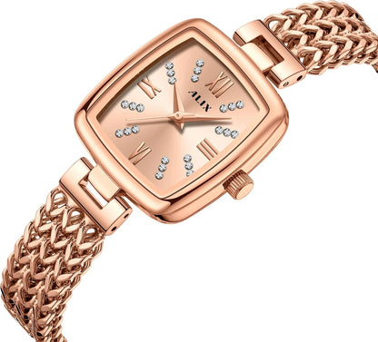 ALIX Women’s Rose Gold Square Dial Analog Watch – AL2540RGRG