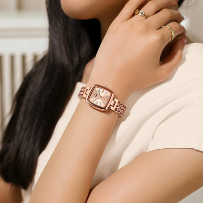 ALIX Women’s Rose Gold Square Dial Analog Watch – AL2540RGRG
