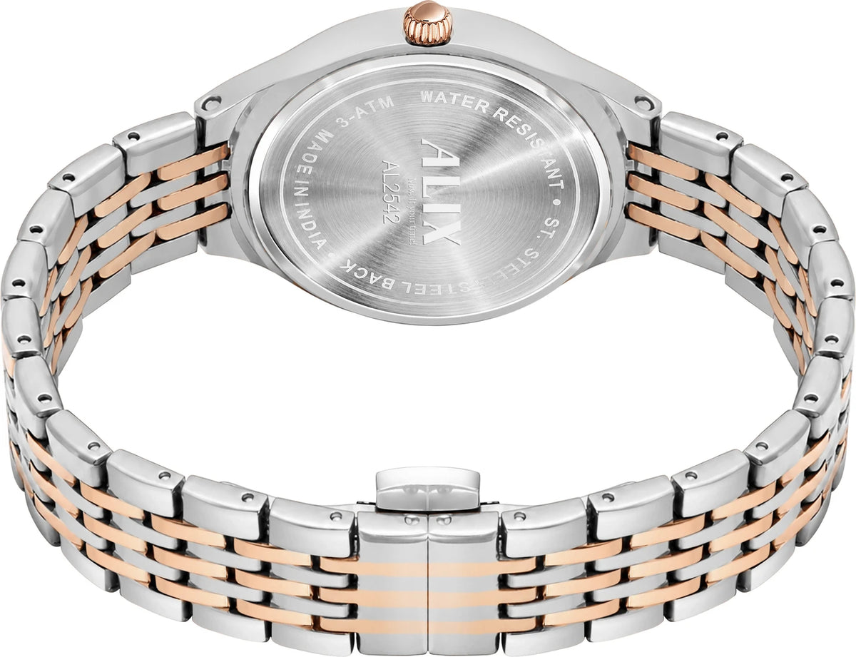 ALIX Women’s Luxury Blue Dial Stainless Steel Analog Watch – AL2542 SRGW