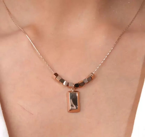 Brick Bar Short Chain pendant in stainless steel