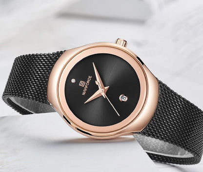 NAVIFORCE Women’s Premium Black Analog Watch – NF5004 RGB