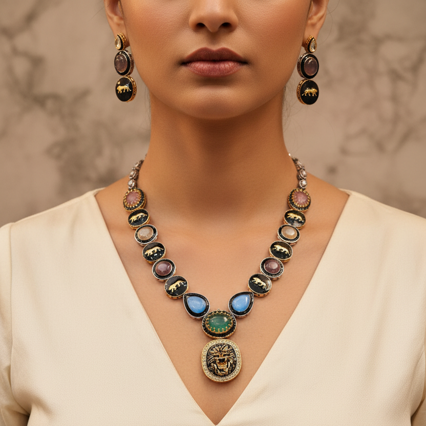 Simha Shakti Necklace Set