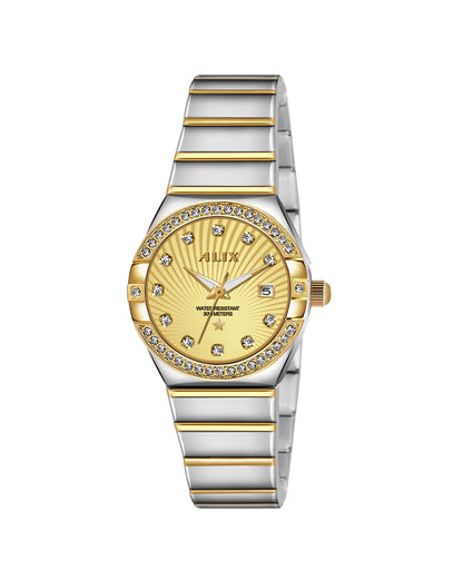 ALIX AL2534 SGG Women’s Analog Watch – Gold & Silver Stainless Steel Strap