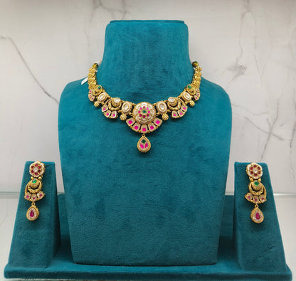 Royal Pink Gemstone Necklace Set