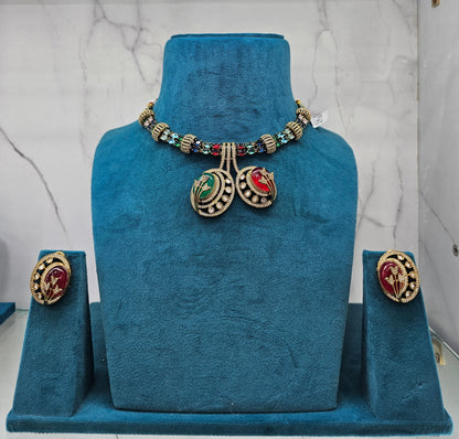 Two heart Necklace Set