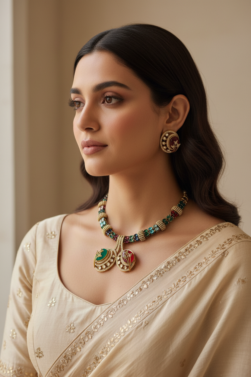 Two heart Necklace Set