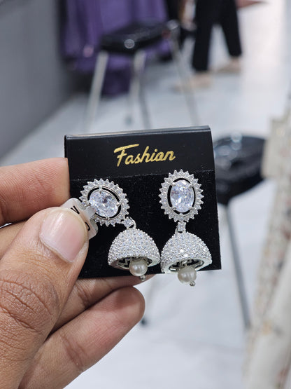 Ad White stone Earrings