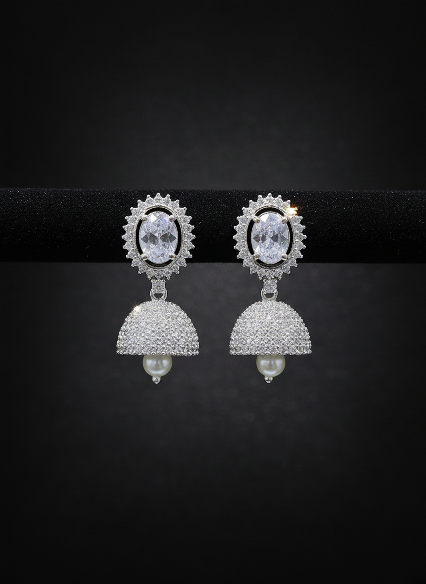 Ad White stone Earrings