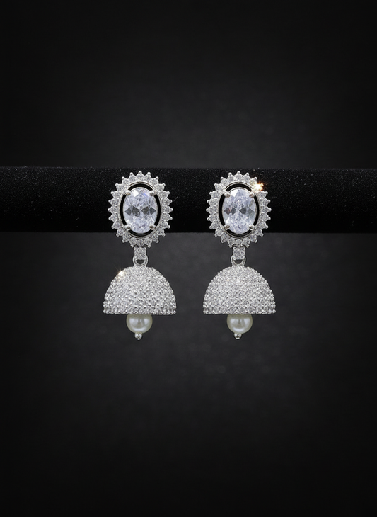 Ad White stone Earrings
