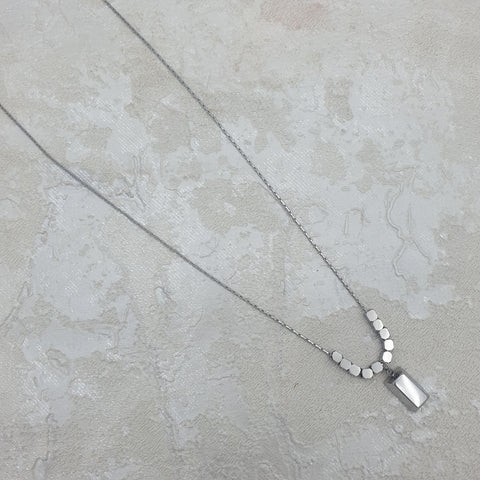 Brick Bar Short Chain pendant in stainless steel