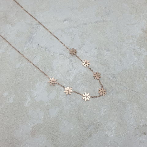 BLOSSOMING FLOWERET NECKLACE IN STAINLESS STEEL