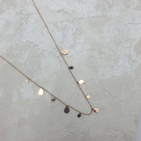 rose gold Leaf Chain In Stainless Steel