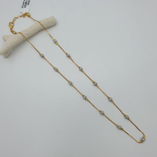 DAZZLING BEADS GOLD PLATED STERLING CHAIN
