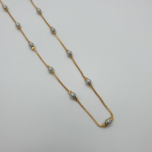 DAZZLING BEADS GOLD PLATED STERLING CHAIN
