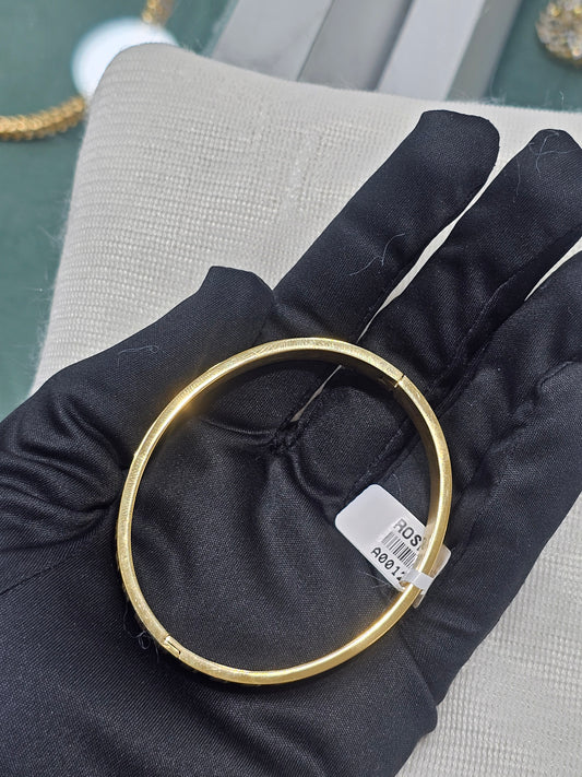 Ram Gold Plated Engraved Bangle Bracelet